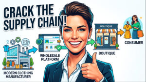 boutique fashion supply chain diagram from manufacturer to retail store